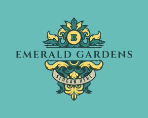 Ornamental Floral Crest logo design