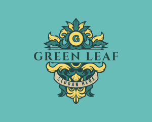 Ornamental Floral Crest logo design