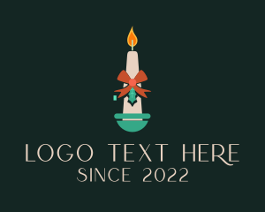 Xmas - Holiday Ribbon Candle logo design