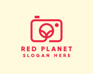 Minimalist Red Photography Camera logo design