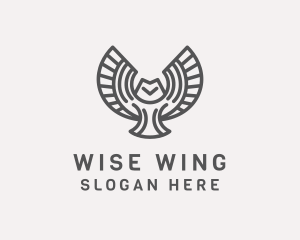 Minimalist Tribal Owl logo design