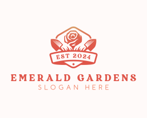 Rose Flower Gardening logo design