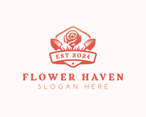 Rose Flower Gardening logo design