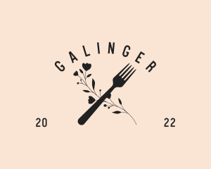 Lunch - Restaurant Flower Fork logo design