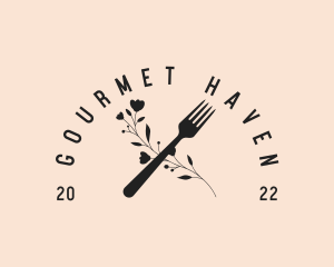 Restaurant Flower Fork logo design