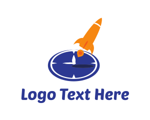 Spacecraft - Time Clock Rocket logo design