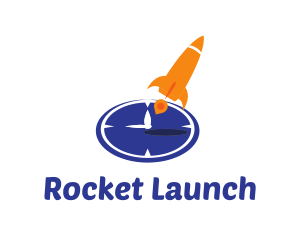 Time Clock Rocket logo design