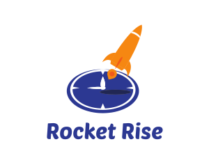 Launch - Time Clock Rocket logo design
