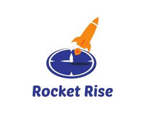 Time Clock Rocket logo design