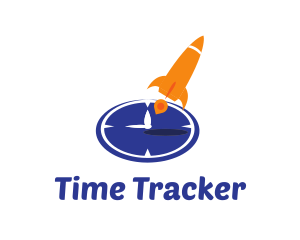 Time Clock Rocket logo design