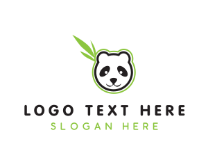 Panda - Leaf Panda Wildlife logo design
