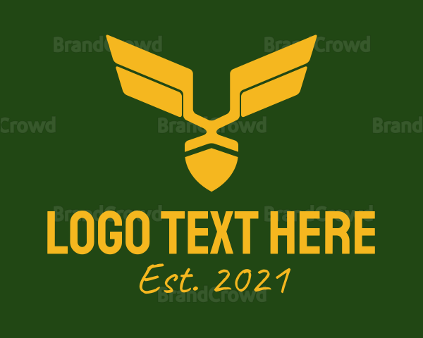 Golden Military Badge Logo