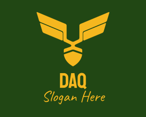 Golden Military Badge Logo