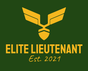 Lieutenant - Golden Military Badge logo design