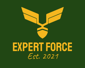 Authority - Golden Military Badge logo design