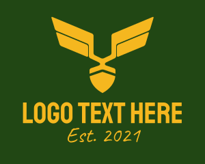 Lieutenant - Golden Military Badge logo design