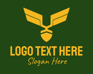 Golden Military Badge Logo
