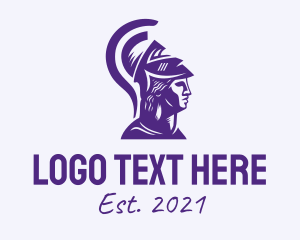 Mythology - Violet Greece Warrior logo design