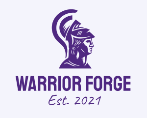 Violet Greece Warrior  logo design