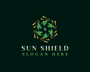 Sun Leaf Nature logo design