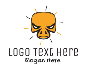 Angry - Yellow Skull Mask logo design