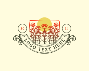 Vintage - Paintbrush Flower Wyoming logo design