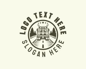 Logistics - Forest Logging Truck logo design