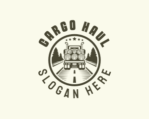 Forest Logging Truck logo design