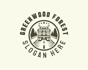 Forest Logging Truck logo design