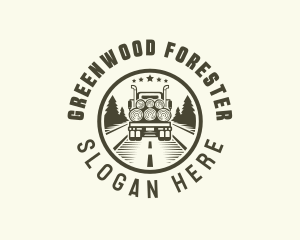 Forest Logging Truck logo design