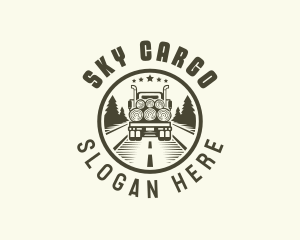 Forest Logging Truck logo design