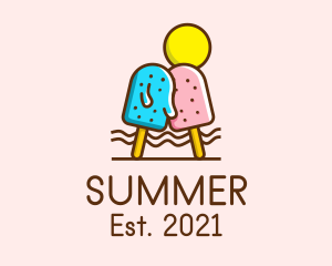 Summer Ice Cream Popsicle  logo design