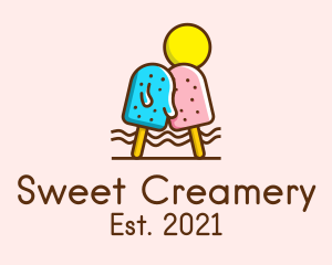 Summer Ice Cream Popsicle  logo design