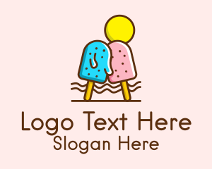 Summer Ice Cream Popsicle  Logo