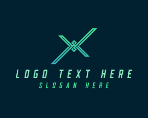 Letter X - Digital Software Tech Programmer logo design