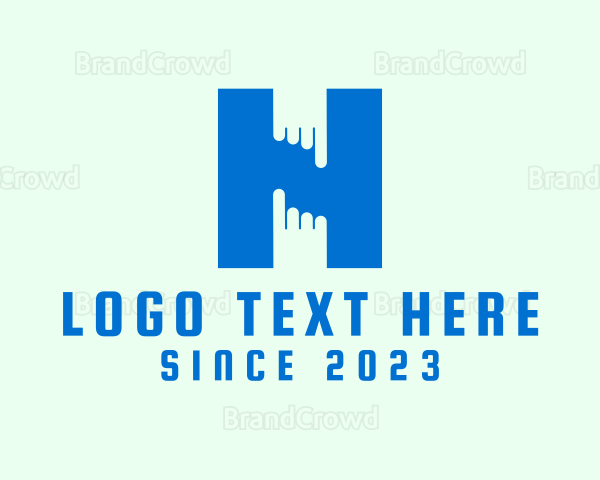 Finger Touch Letter H Logo