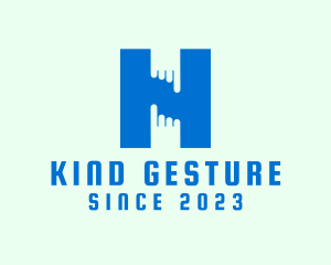 Gesture - Finger Touch Letter H logo design