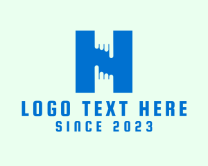 Gesture - Finger Touch Letter H logo design