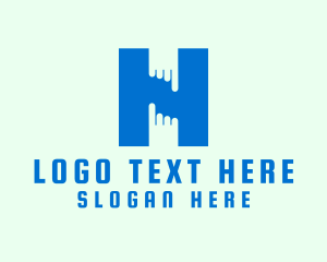 Finger Touch Letter H  Logo
