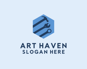 Hexagon Mechanic Tools logo design