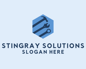 Hexagon Mechanic Tools logo design