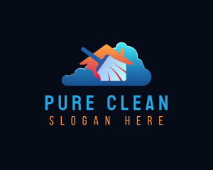  House Cleaning Broom logo design