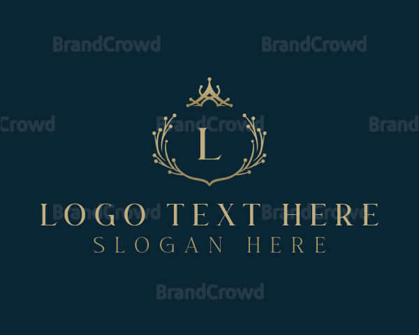 Elegant Crown Wreath Logo