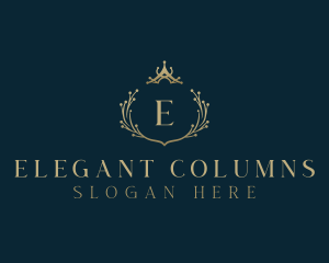 Elegant Crown Wreath logo design