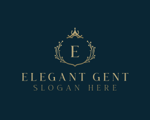 Elegant Crown Wreath logo design