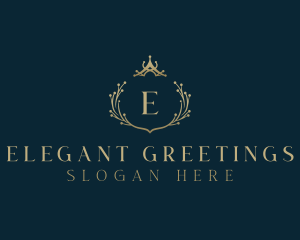 Elegant Crown Wreath logo design