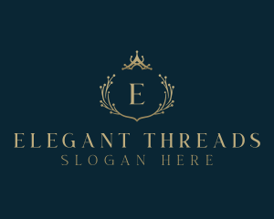 Elegant Crown Wreath logo design