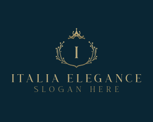 Elegant Crown Wreath logo design