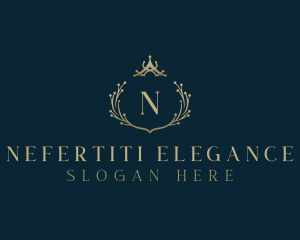 Elegant Crown Wreath logo design