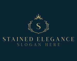 Elegant Crown Wreath logo design